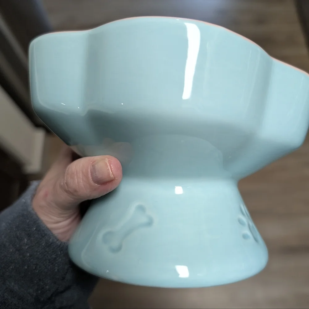 Pastel Pink and Blue Ceramic Pet Bowl